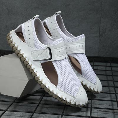 Mode Ausgehöhlt Herren Sommerschuhe Atmungsaktiv Herren Casual Mesh Slipper Neu Ultraleichte Herren Weiche Sneaker Handgefertigt Freizeitspaziergang Sandalen