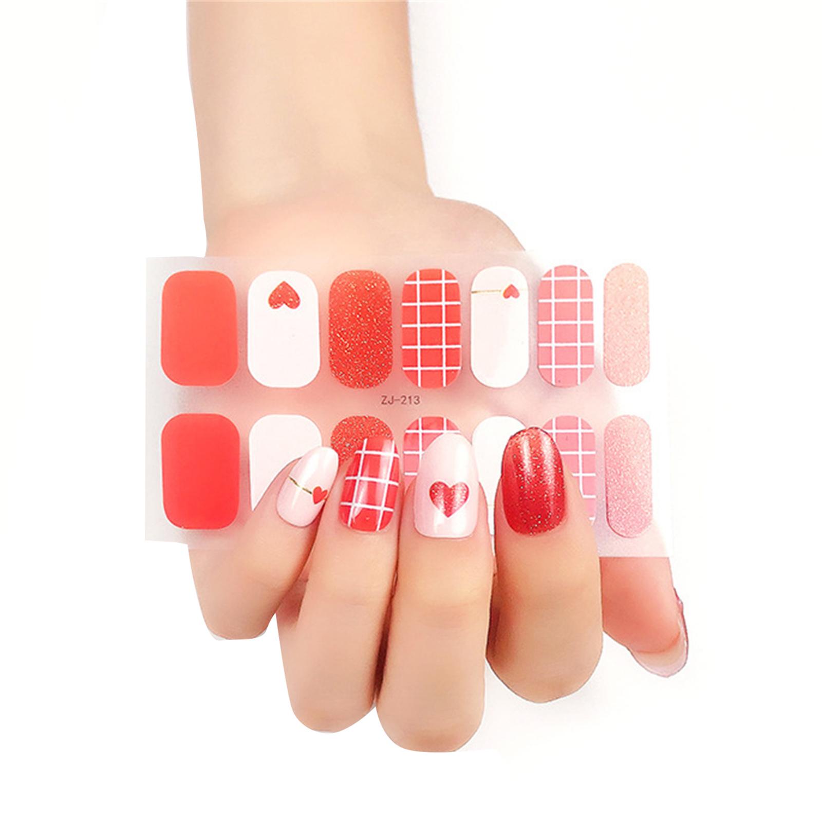 

16 полосок блестящих накладок для ногтей для женщин Полоски лака для ногтей Самоклеящиеся наклейки для лака для ногтей Наклейки для маникюра на ногти 213