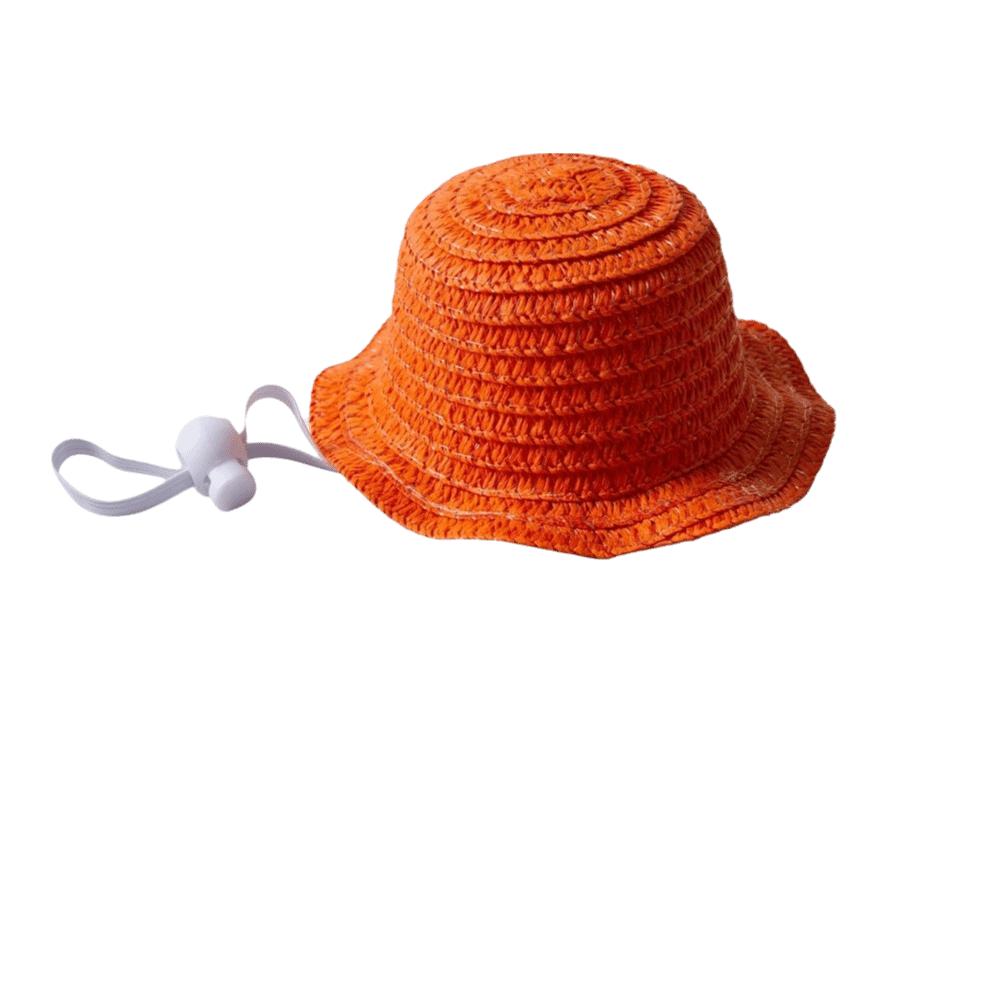 Adjustable Pet Straw Hat Breathable Pet Sunshade Hat Fashion Dog Fisherman Hat Photography Props