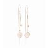 Elegant Long Waterdrop Tassel Ear Cuff for Women Trendy Simple Snowflake Leaf Design Slimming Facial Ear Jewelry