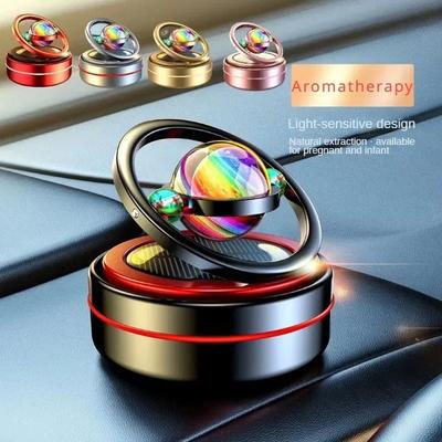 Odorizant pentru automobile Planeta solară pentru mașină, parfum pentru mașină, aromoterapie, aliaj de aluminiu, inel dublu, suspensie, ornament rotativ