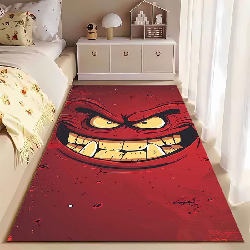 Monster Face Grinning Art Carpet suitable as a non-slip mat for the living room or bedroom sofa