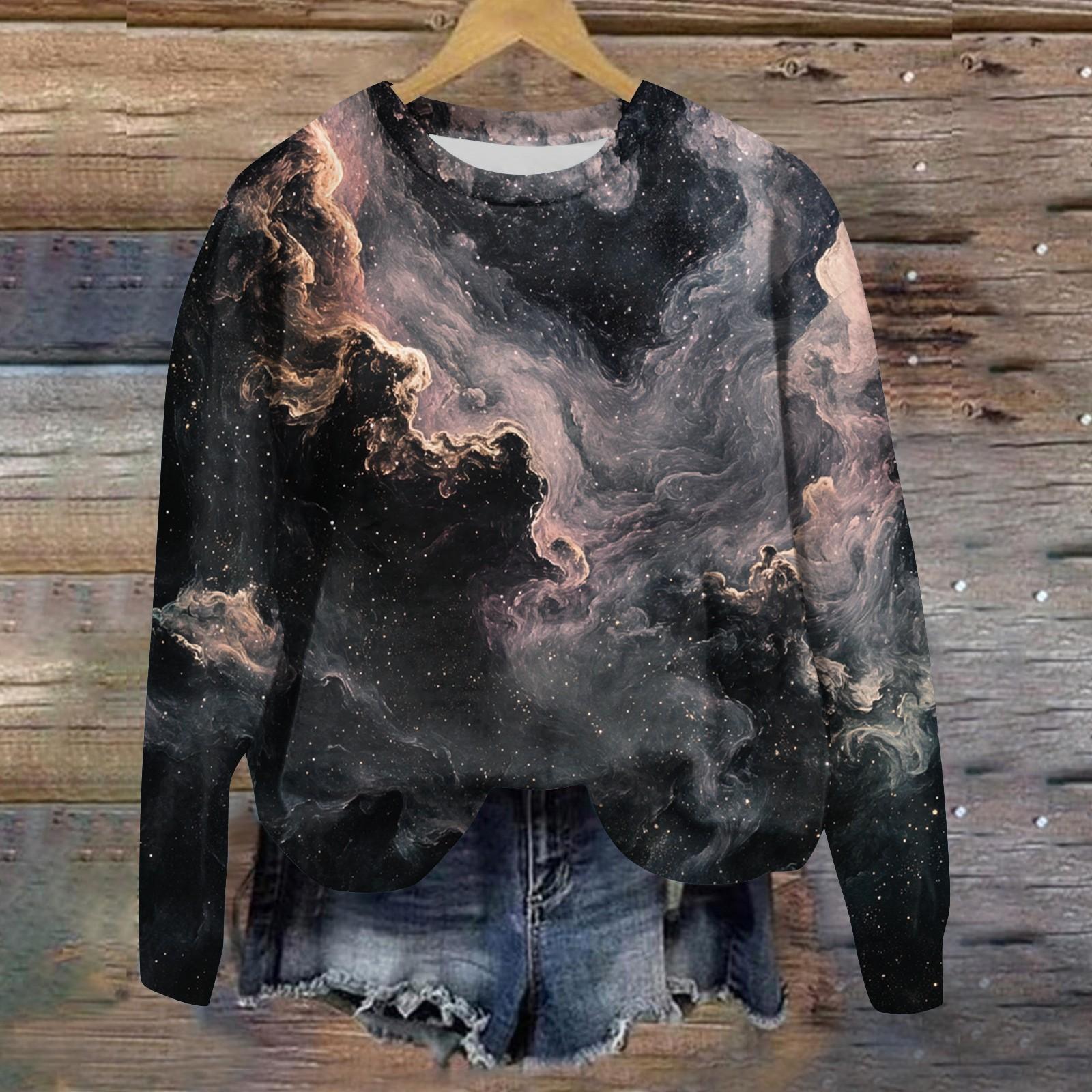 

Женская свободная повседневная толстовка с круглым вырезом и длинными рукавами, модный топ с длинными рукавами L чёрный