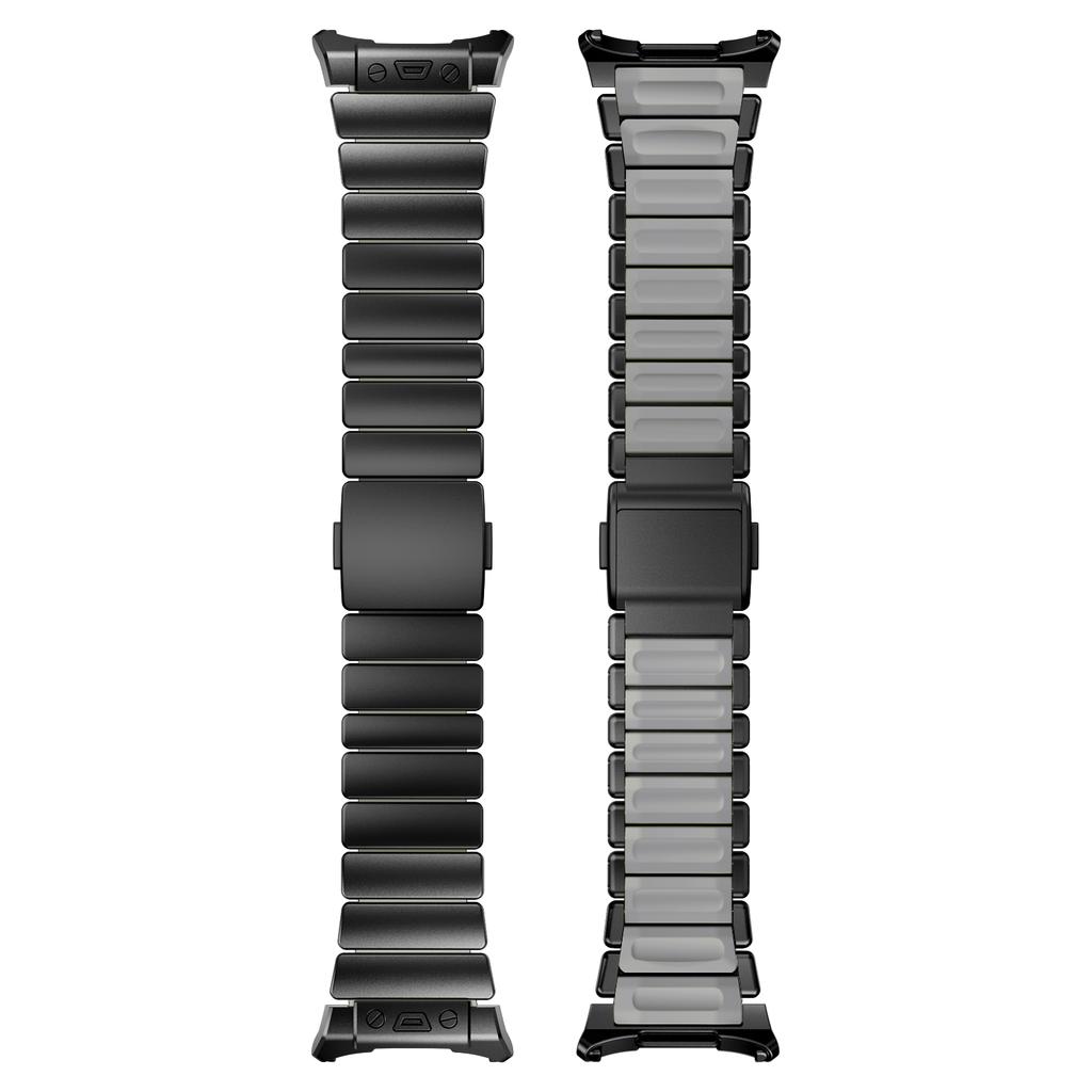 Titan-Uhrenarmband für Samsung Galaxy Watch 8 Classic 46mm 44mm Lückenlos Metall-Gummi-Armband für Samsung Galaxy Watch7 Ultra 47mm 2025/2024 Manschettenarmband