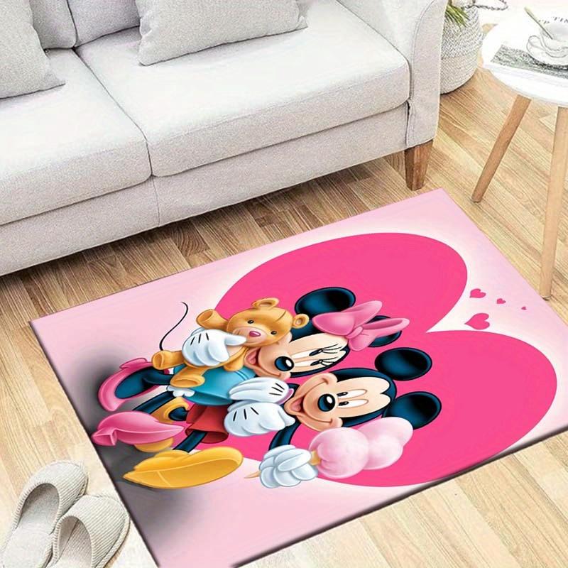 

1pc Mickey Mouse Heart Pattern Area Rug Soft Flannel Floor Mat for Living Room, Bedroom, Sofa Coffee Table Floor Mat 60cm by 90cm