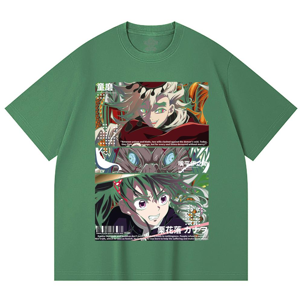 230 Gsm 100% Cotton Demon Slayer V30 Kanao x Doma Print Unisex Heavy Cotton T Shirt