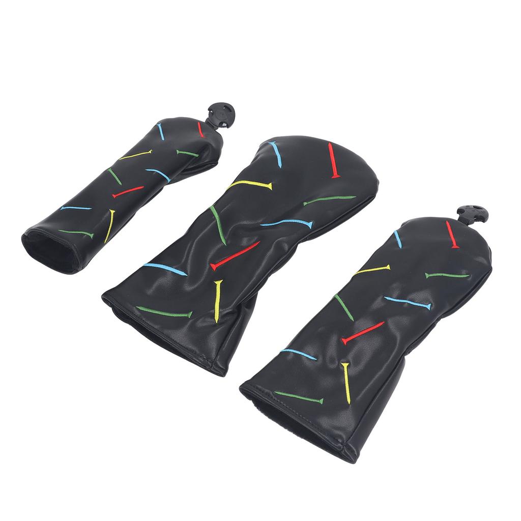 Huse pentru Capul Cluburilor de Golf Piele PU Impermeabilă Huse Protectoare pentru Capul Cluburilor de Golf cu Etichetă cu Număr 3 buc