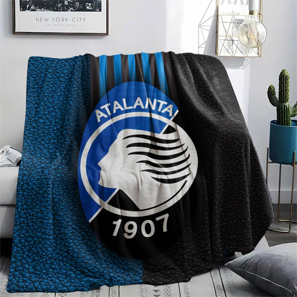 Coperta in Flanella Stampata Atalanta BC, morbido plaid per camera da letto e divano, lavabile, merchandising per tifosi di calcio, ottimo regalo.