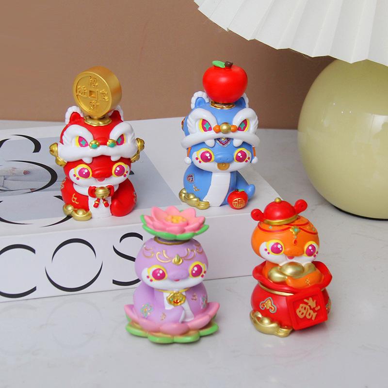 2025 Zodiac Snake Statue Piggy Bank Room Desktop Ornament Book Nook Interior Decoration Collectibles Children's Day Gift