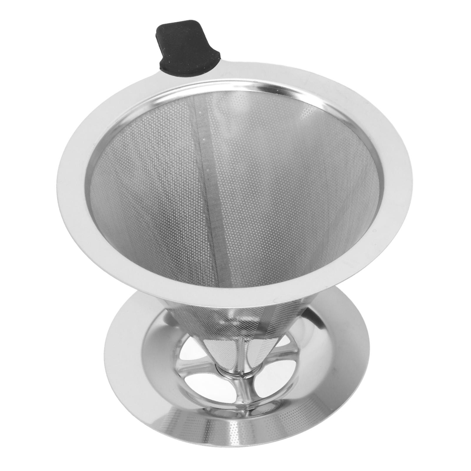 

Stainless Steel Coffee Dripper Drip Cone Coffee Filter Reusable Coffee Filter Cup for Kitchen2‑4 Cups L