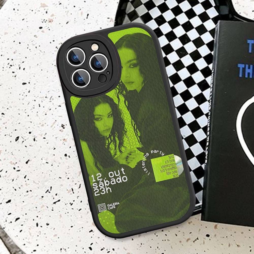 British Pop C-CharliS-XCX Singer Leather Phone Case For IPhone 16 15 14 17 Pro Max 11 12 Mini Plus Soft Shell
