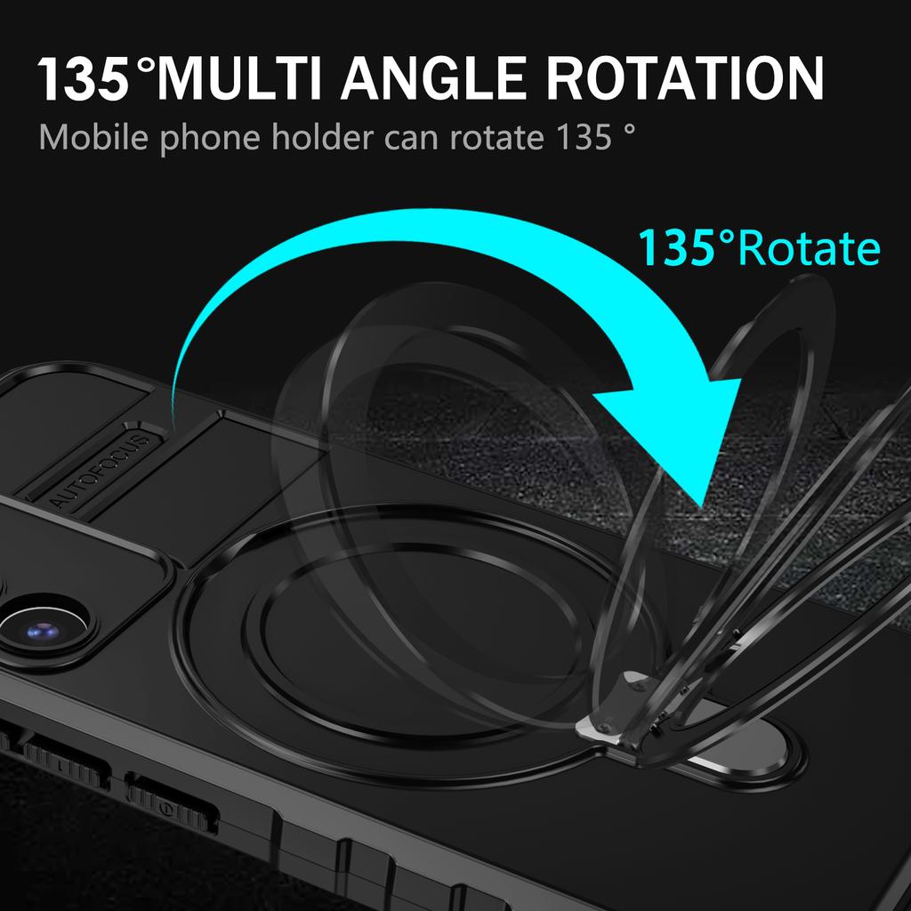 For Samsung Galaxy S22 5G Compatible with MagSafe PC+TPU Phone Case Magnetic Finger Grip Kickstand Cover