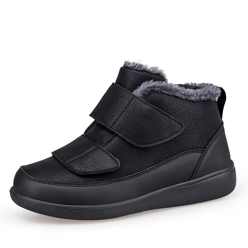 Winter leather outdoor walking shoes dad cotton shoes velvet warm large cotton high top cotton shoes mom snow boots