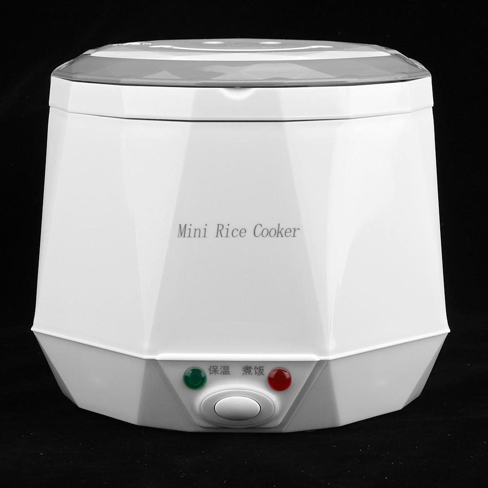 Mini Panela de Arroz Elétrica Portátil 1.6L Ferramenta para Cozinhar Arroz para Uso em Carro 12V Branco