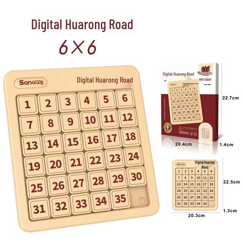 Magnetic Digital Huarong Road Color Puzzle: Educational Thinking Development Game for 3x4x5x6 Grids