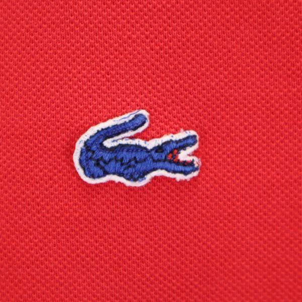 Lacoste 70s Vintage Spool Tag One Point Short Sleeve Polo Shirt Red Men's Used