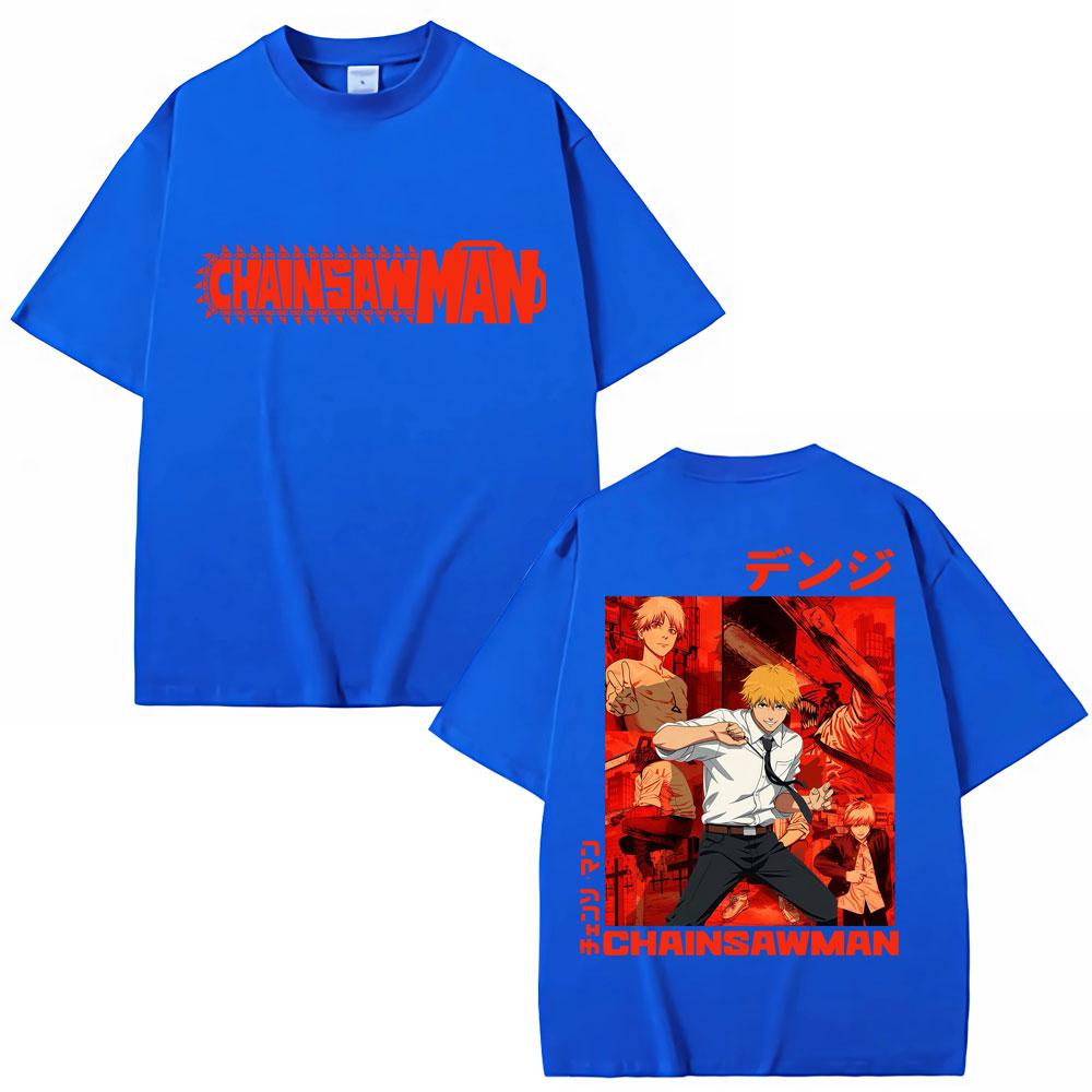 90s Japanese Anime Chainsaw Unisex Graphic T Shirt Unisex Women Fashion Vintage Cosplay Tshirts Oversized Cotton Casual Tshirt Male