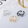 Kreativer Mini-Brillenförmiger Offener Ring Lustiges Neuheits-Sonnenbrillen-Design Verstellbarer Statement-Ring für Paare