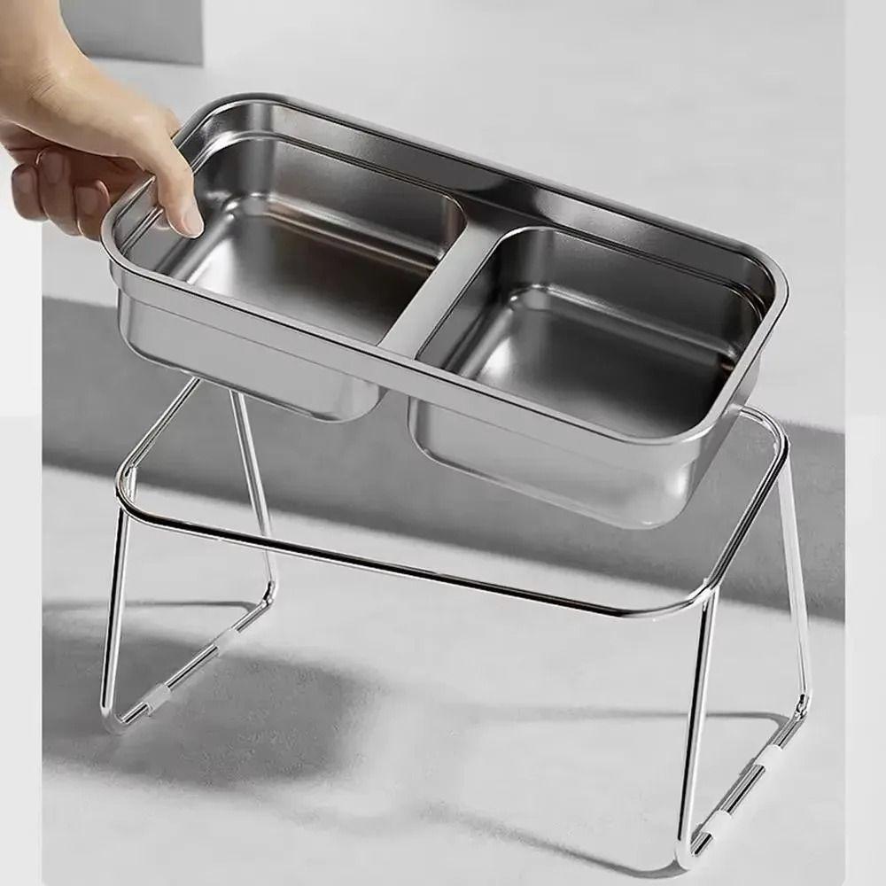 Stainless Steel Cat Food Water Bowl 15 ° Slant Elevated Pet Feeder Bowl  Pet Supplies