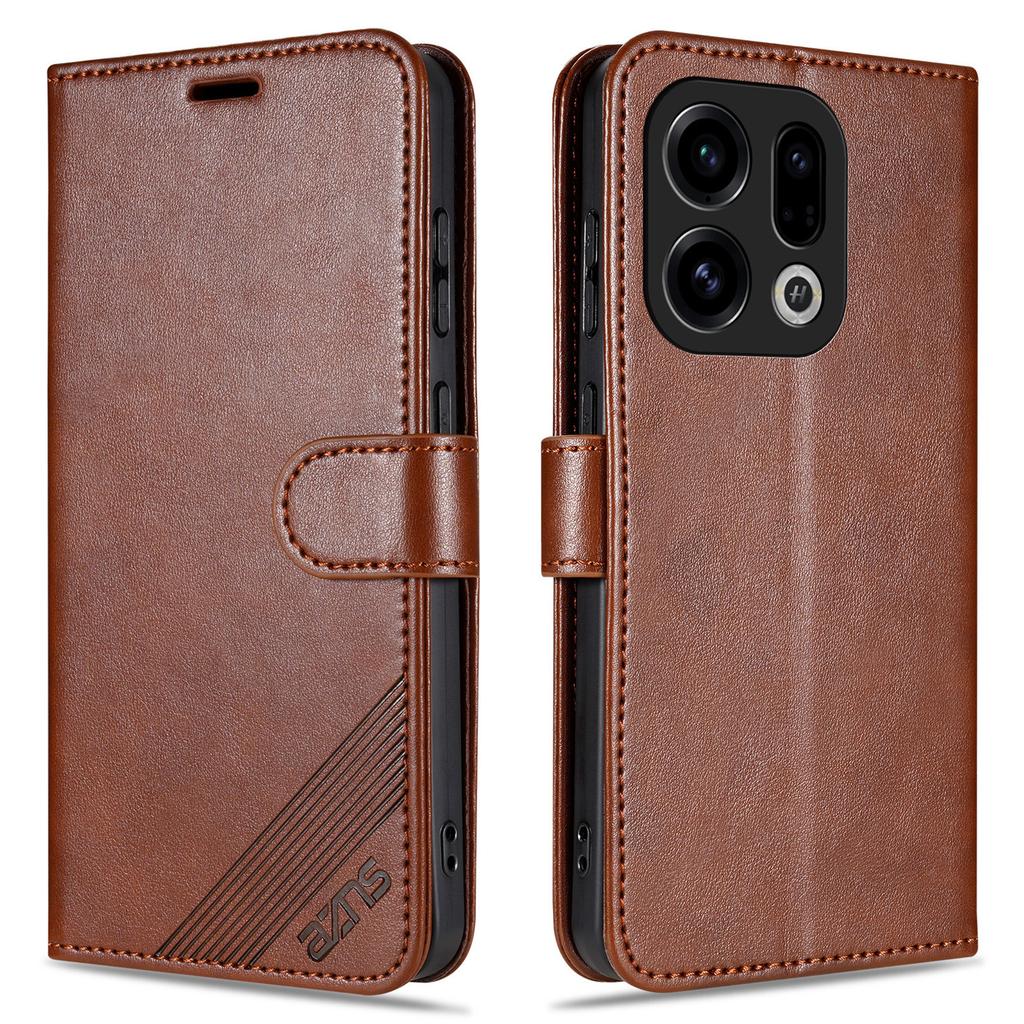AZNS For Oppo Find X9 5G Case Anti-Scratch PU Leather Stand Wallet Phone Cover