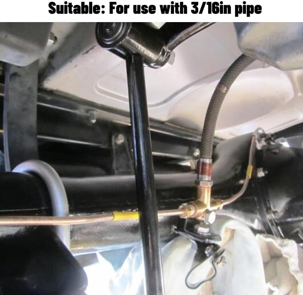 KIMISS Brake Pipe Union, Brake Pipe Union, Short Union with 3 Male Nuts M10