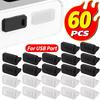 10-60PCS Silicone Dust Plug for USB-A Charger Port Cap Female Jack Universal Dustproof Ports Protectors for PC Notebook Laptop
