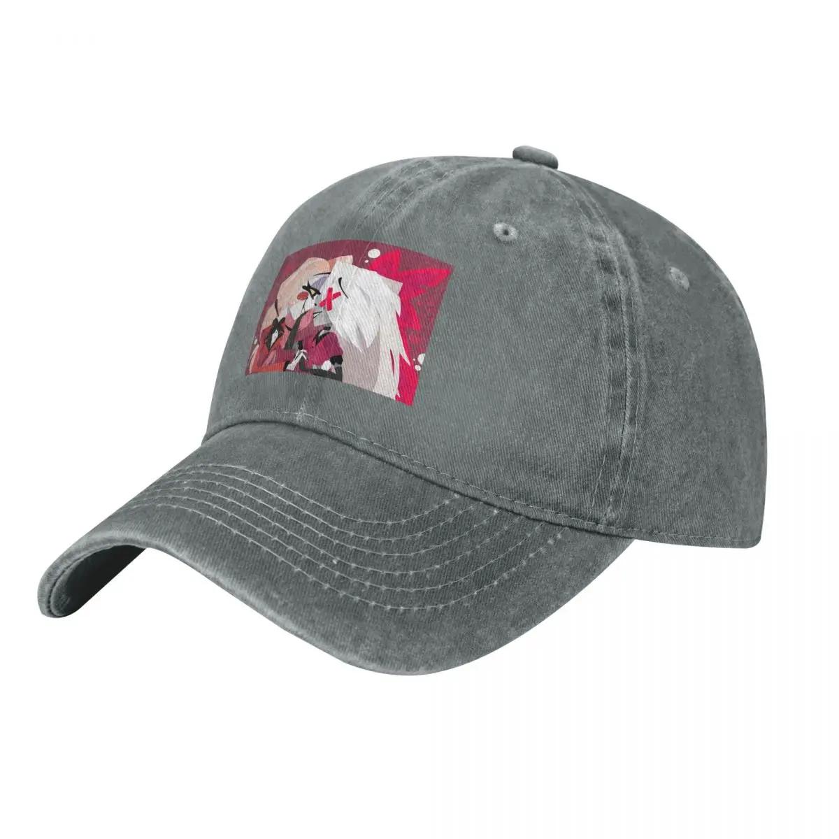 Charlie And Vaggie Valentines Hazbin Hotels Baseball Caps Snapback Denim Hats Adjustable Casquette Sports Baseball Cowboy Hat One Size