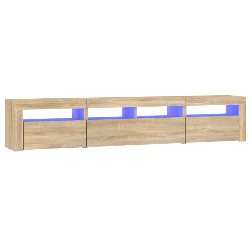 Vidaxl Szafka Pod Tv Z Oświetleniem Led, Dąb Sonoma, 210X35X40 Cm
