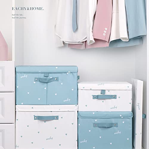 NEOVIVA SOLA Storage Box with Lid, Cute Foldable, Perfect for Toys, Clothes, and Accessories, Blue, Small