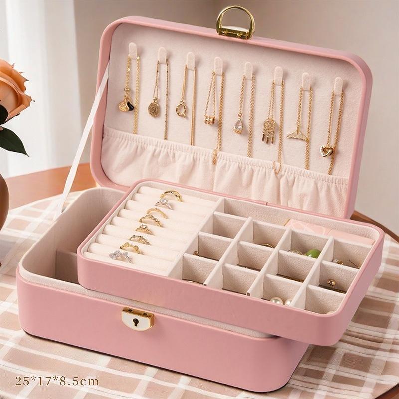 Large capacity new multi-layer jewelry storage box, high-end lockable jewelry box, multifunctional