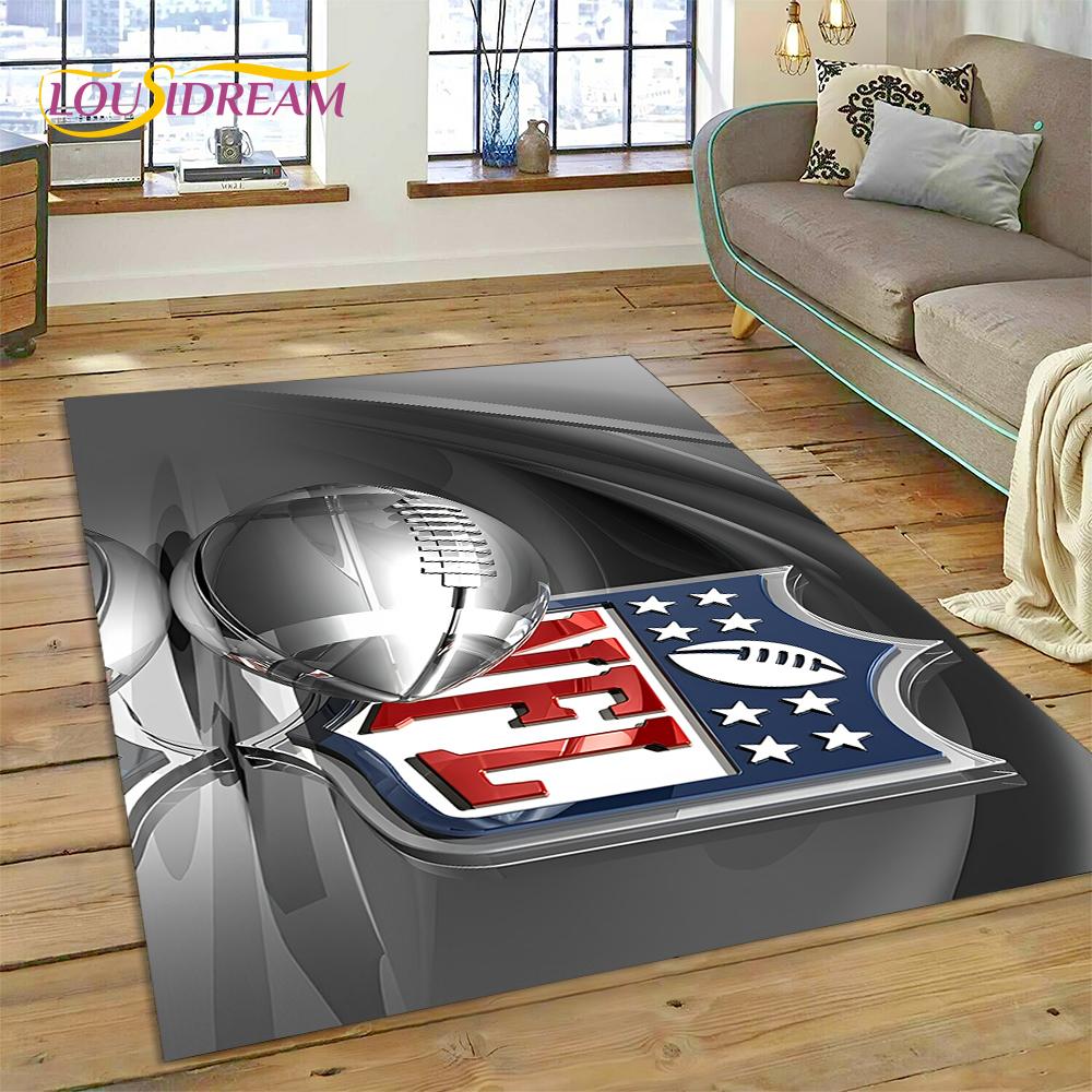 American Football N-NFL Zeichen Rugby Gamer Teppich für Wohnzimmer Schlafzimmer Dekoration, Bodenteppich rutschfeste Dekoration für Sofa Fußmatte