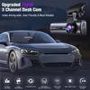 3 Channel 4K Dash Cam with 5GHz WiFi & APP Control, 4K/2.5K+1080P+1080P Front Inside and Rear, Triple Dash Camera with 64GB Card
