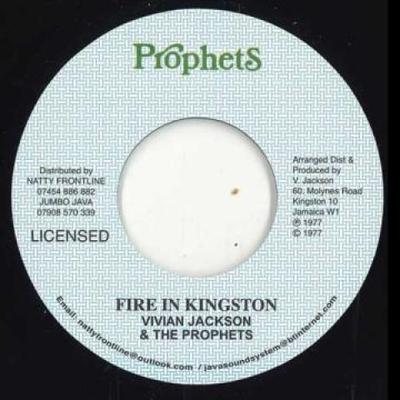 7inch Record VIVIAN JACKSON & THE PROPHETS - Fire In Kingston None Prophets 1976 UK Reggae, Ska & Dub