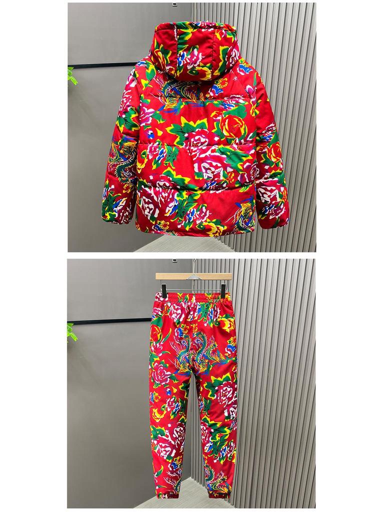 Influencer Winter Style: Peony Floral Thick Cotton Quilt Set & Jacket