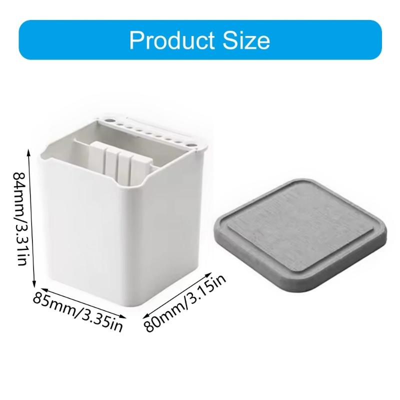 2 in 1 Modeling Brush Holders and Cleaner with Double Compartments Absorbent Pad for DIY and Hobbies Painting Enthusiasts