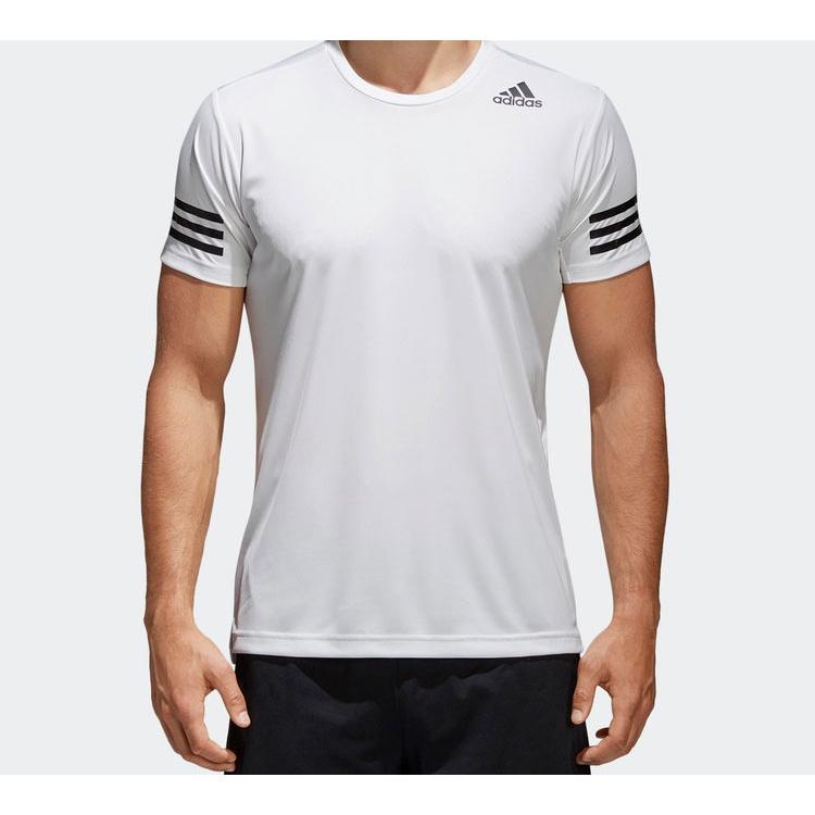 adidas T Shirts Men's White Crew Neck Moderate Straight Fit BK6126