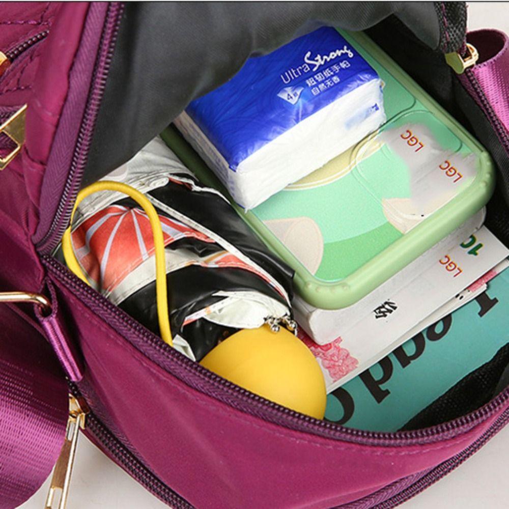 Five-layer Zipper Crossbody Bag Nylon Small Phone Bag Trendy Shoulder Bag  Cosmetic Bag