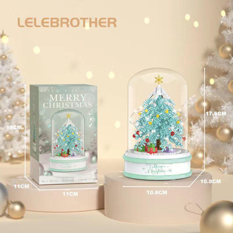 Christmas Tree Music Box Building Blocks - Santa & Snowman Toys for Kids