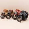 Men's Genuine Leather Western Belt with Texan Buckle - Top Layer Cowhide, Retro Style, Stock Clearance.