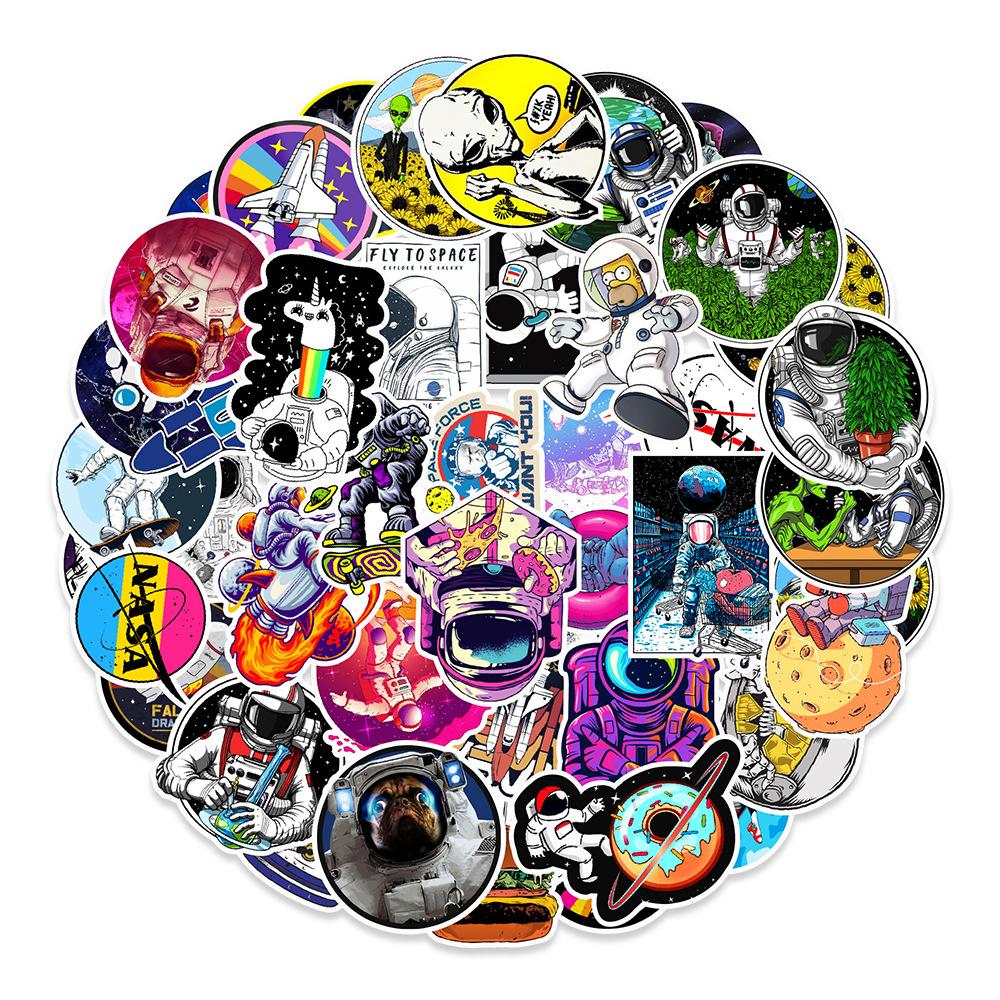 100 Astronaut Graffiti Stickers Car Motorcycle Helmet Computer Mobile Phone Decoration Stickers
