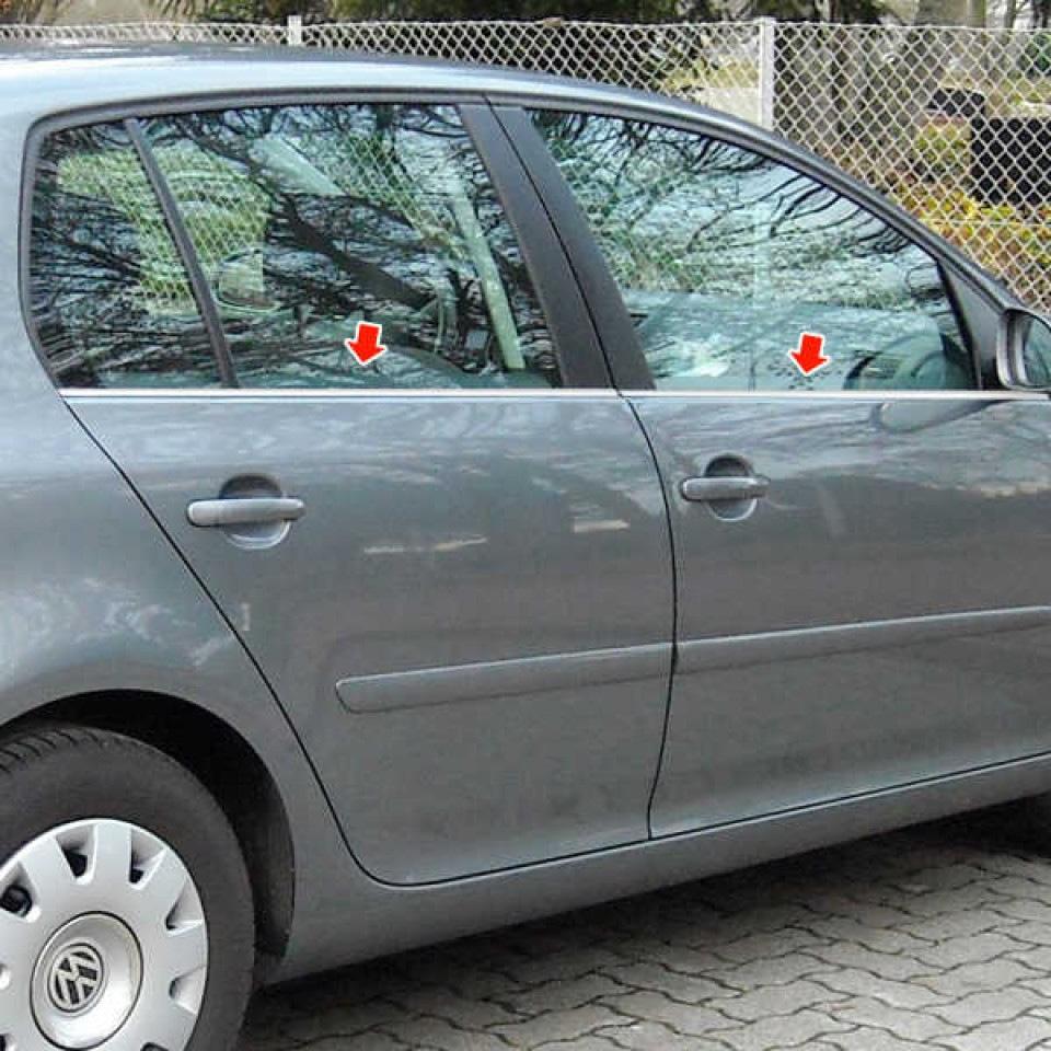 

Зовнішня окантовка скла (4 шт, нерж) Carmos - Турецька сталь для Volkswagen Golf 5