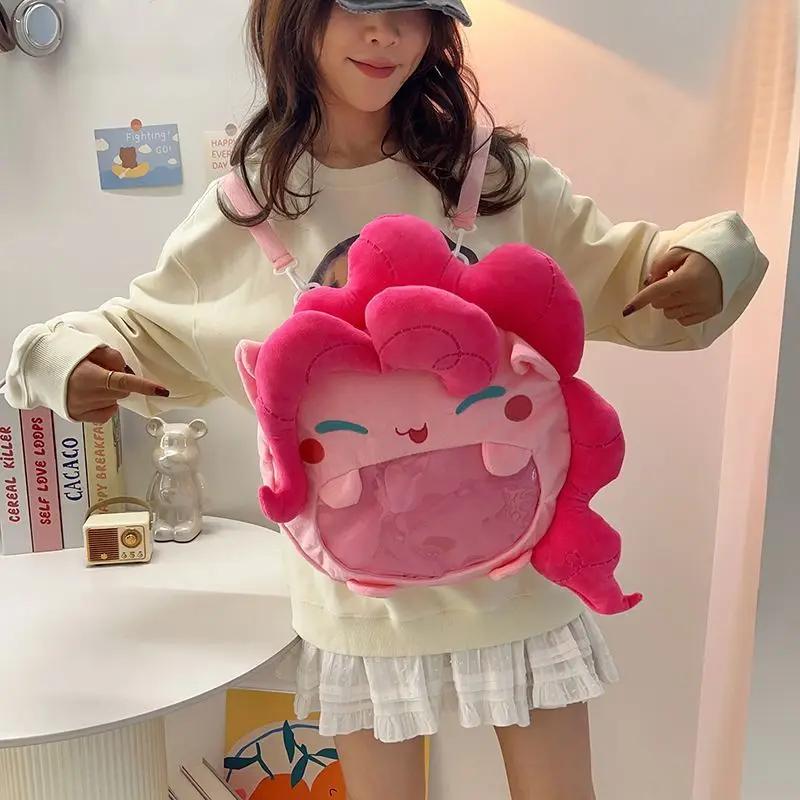 Cute Cartoon Pony Plush Crossbody Bag Large Capacity Kids Fashion Snack Pouch Gift size 32-32-9cm
