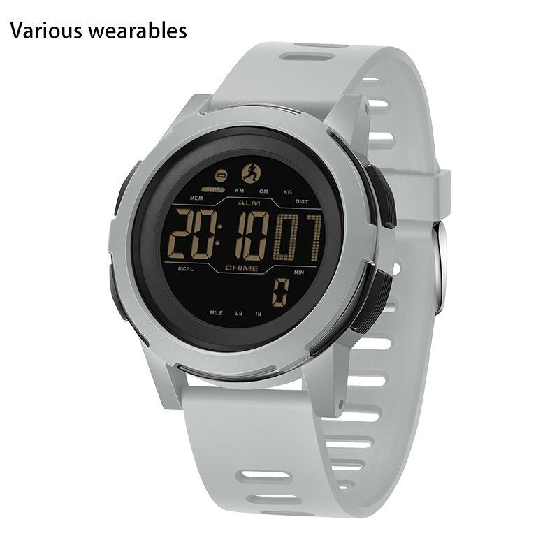 Calorie Pedometer Electronic Watch Waterproof Multifunctional Sports Shockproof Smart Alarm Clock Watch for Men and Women