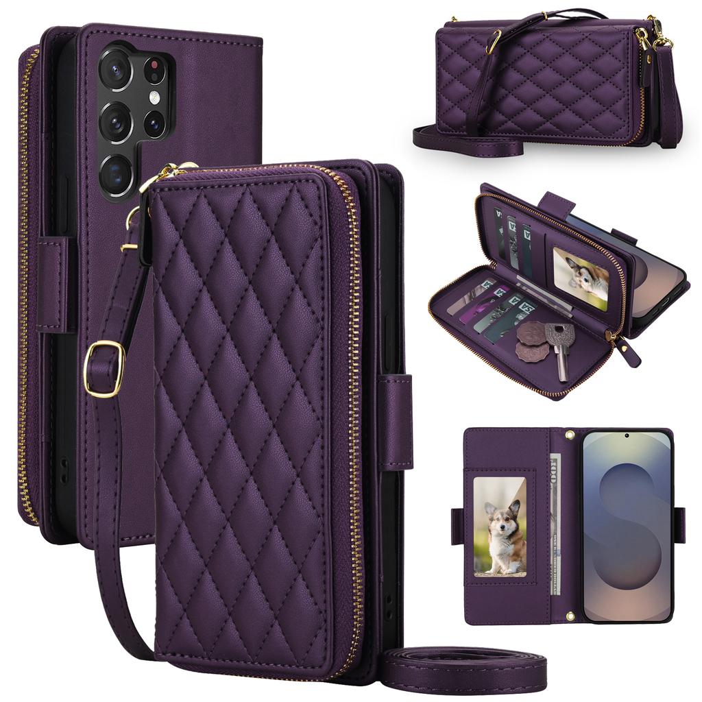 Crossbody Wallet Cards Solt Leather Case For Samsung Galaxy S26 Ultra S25 S24 Plus S23 A17 A07 A57 Shockproof Lanyard Bag Cover