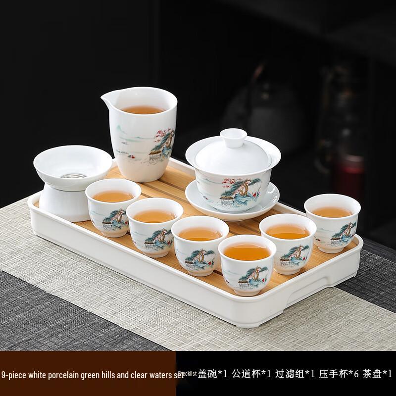 Suet Jade White Porcelain Kung Fu Tea Set