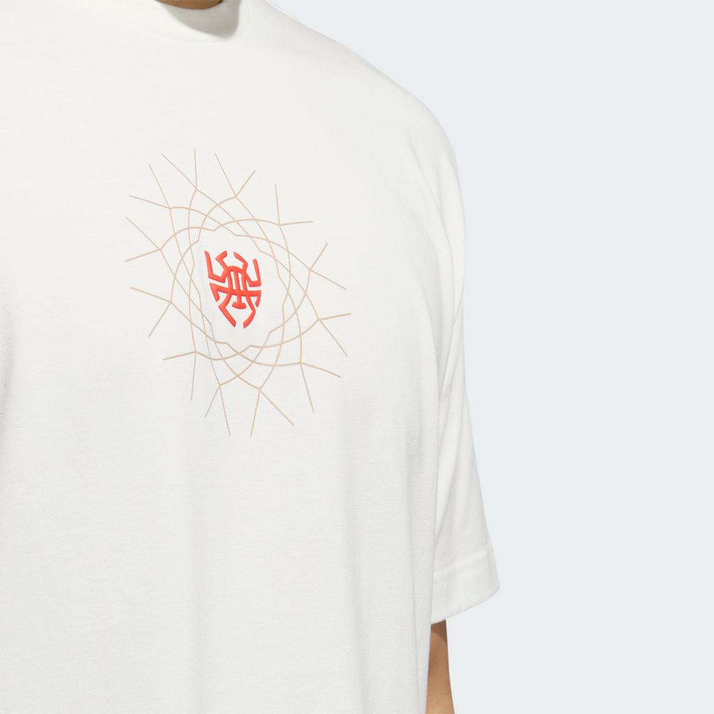 Adidas Donovan Mitchell Graphic Tee American Retro Sports Short Sleeve Men Tops Han-Jade-White II7786