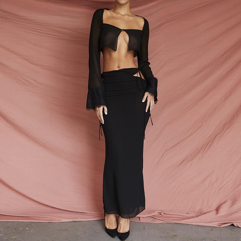 Sady Y2K Dámské soupravy dvoudílných outfitů Dámská 2dílná letní košilka+sukně Dámské teplákové soupravy pro rok 2022