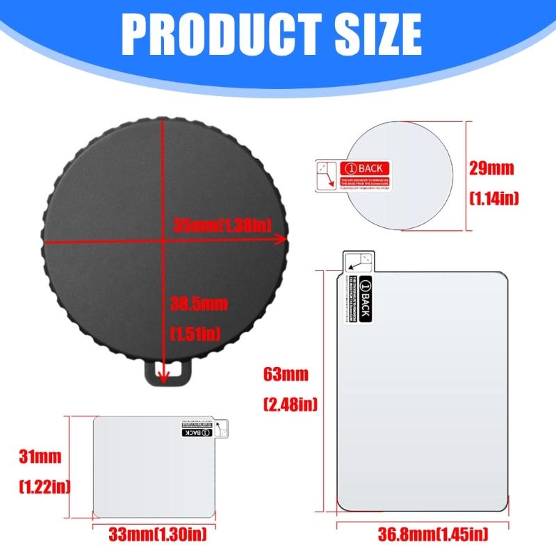 Full Protections Including Tempered Glass Screen Protectors Flexible Camera Lens Caps Durability Housing for Action 5Pro