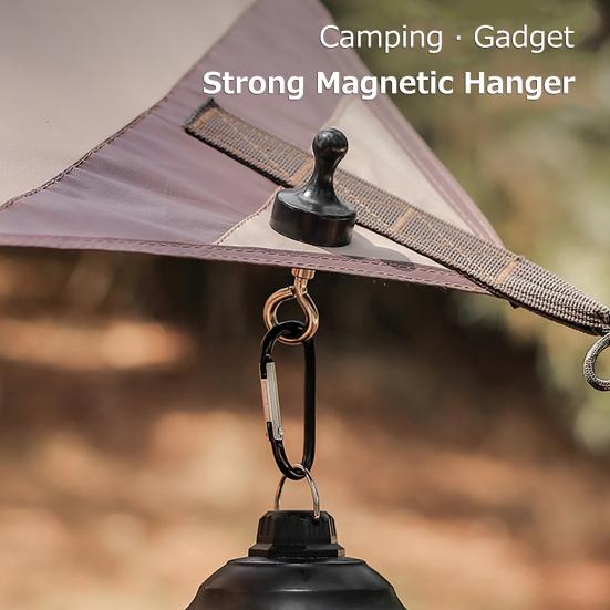 Camping Magnetic Hook Heavy Duty Aluminum Alloy Detachable Outdoor Canopy Camping Tent Canopy Lantern Light Kettle Hanging D-ring Buckle Hanger