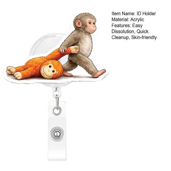 Porte-badge à enrouleur pivotant avec cordon rétractable à extraction douce de 60 cm en nylon, clip acrylique pour infirmières, médecins, étudiants, usage de bureau